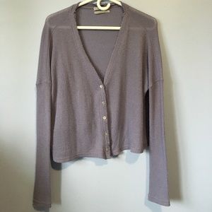 Purple button up cardigan